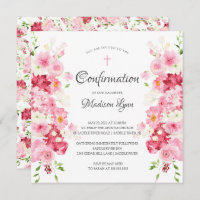 Spring Blossoms Floral Confirmation Invitation