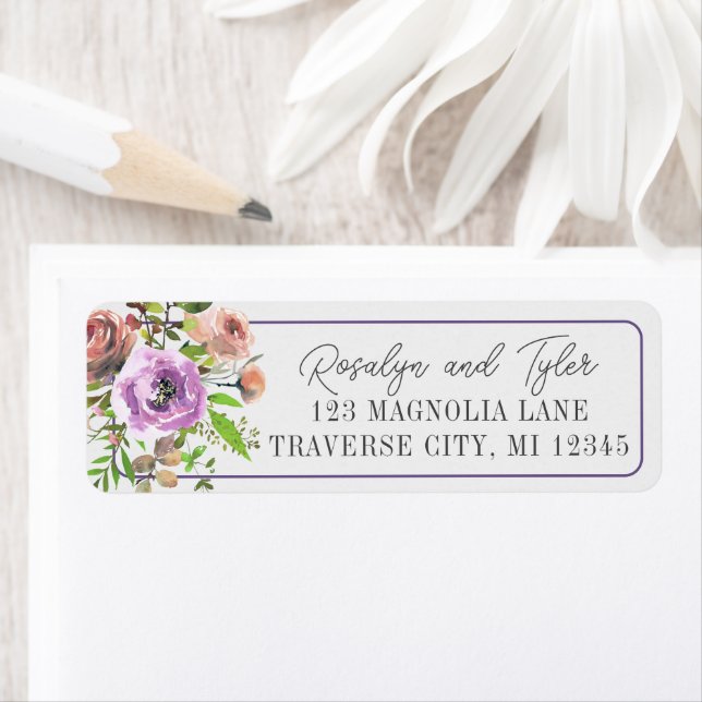 Spring Blossoms Florale Purple Peach Violet Adress (En situation)