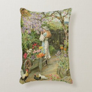 Spring Blossoms, from the Pears Annual, 1902 Accent Pillow
