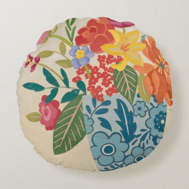 Spring Blossoms I Round Pillow (Front)