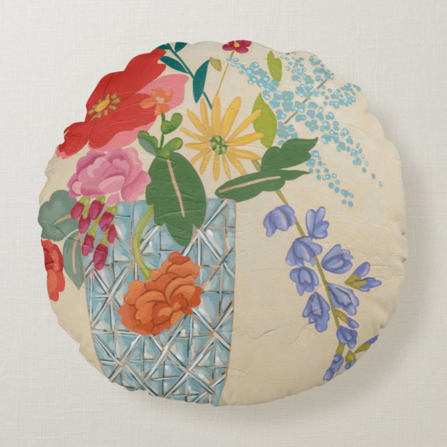 Spring Blossoms II Round Pillow (Front)