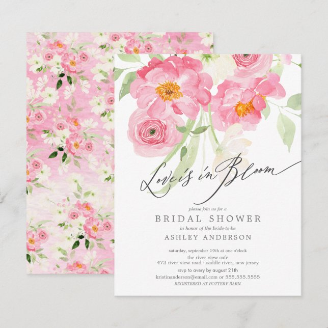 Spring Blossoms Love Is In Bloom Invitation (Front/Back)