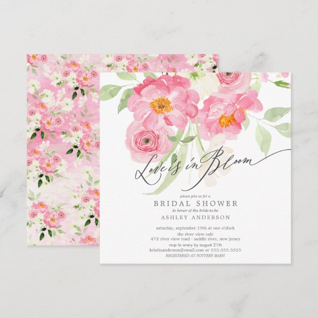 Spring Blossoms Love Is In Bloom Invitation (Front/Back)