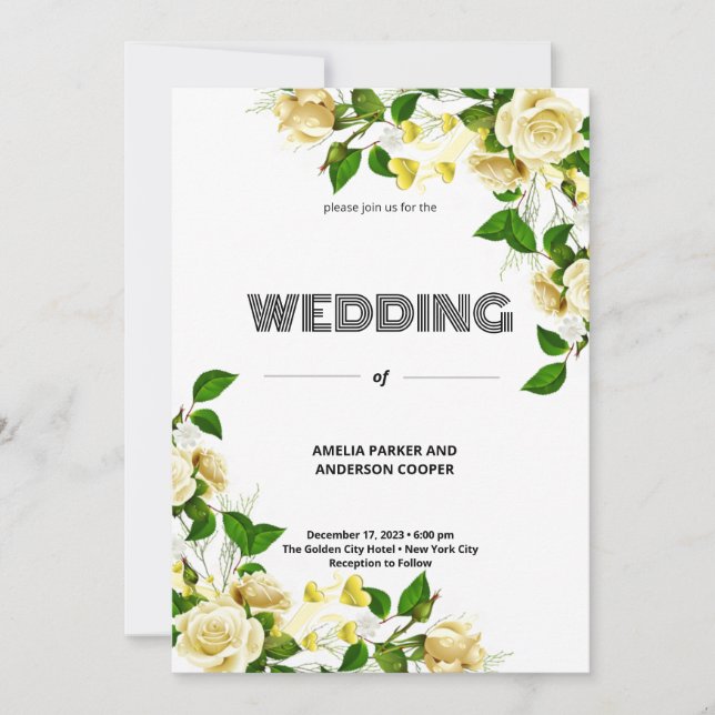 Spring Blossoms Love Wedding Invitation (Front)