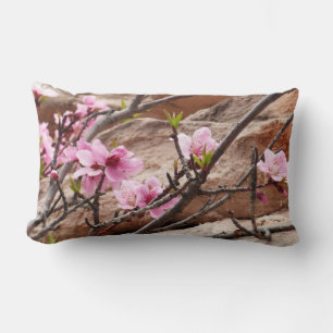 Spring Blossoms on Zion Rocks Lumbar Pillow