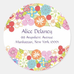 Spring Blossoms Return Address Labels Stickers