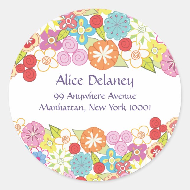 Spring Blossoms Return Address Labels Stickers (Front)