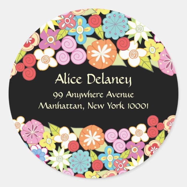 Spring Blossoms Return Address Labels Stickers (Front)