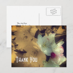 Spring Blossoms Sepia Fleurs Merci Carte postale