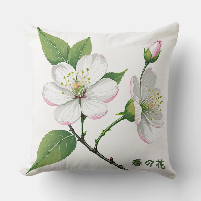 Spring Blossoms Throw Pillow (Front)