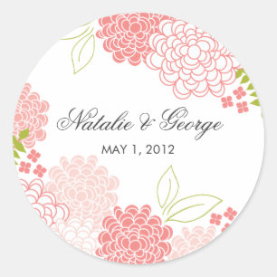 Spring Blossoms Wedding Favour Sticker