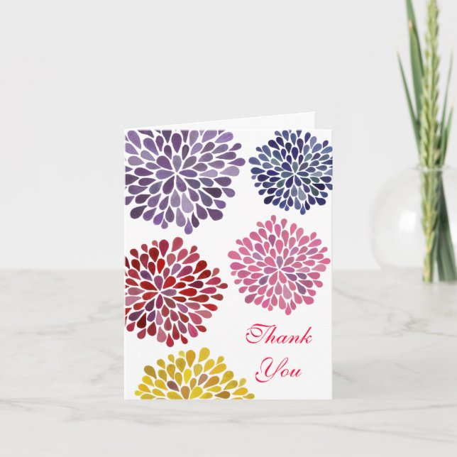 Spring Blossoms Wedding Thank You Note Card (Front)