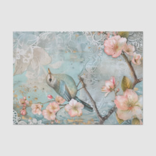 Spring Blossoms with blue bird Tissue Paper