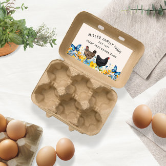 Spring Blue Butterflies Egg Carton Sticker