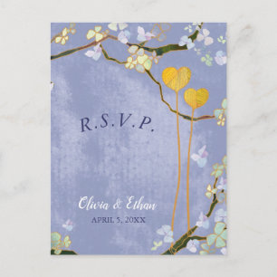 Spring Blue Wedding Menu Choice RSVP