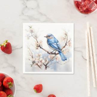 Spring Bluebird in the Blossoming Tree Napkin