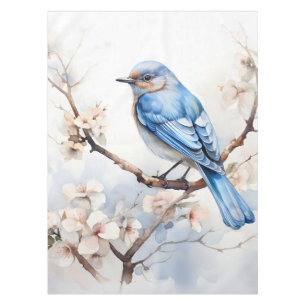 Spring Bluebird in the Blossoming Tree Tablecloth