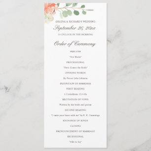 Spring Blush and Peach Watercolor Floral Program