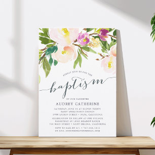 Spring Blush   Baptism Invitation