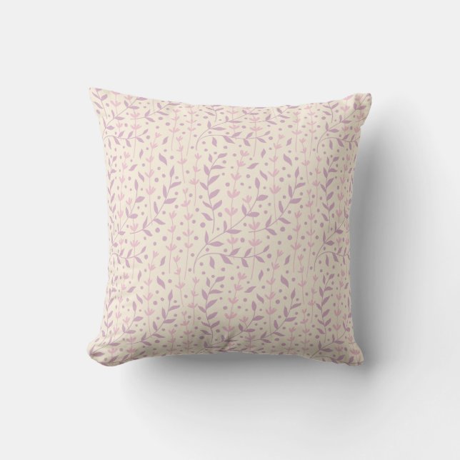 Spring Blush Meadow Branches Throw Pillow (Front)