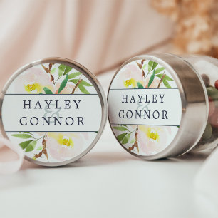 Spring Blush Personalized Wedding Classic Round Sticker
