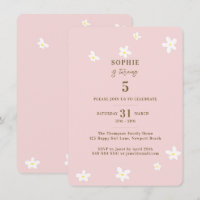 Spring Blush White Daisies Girl Birthday Party