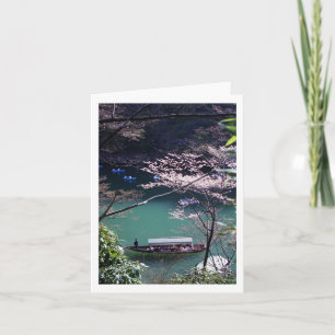 Spring Boating in Arashiyama, Kyoto, Japan Card