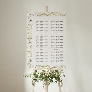 Spring Boho Wildflower Pampas Table Seating Chart