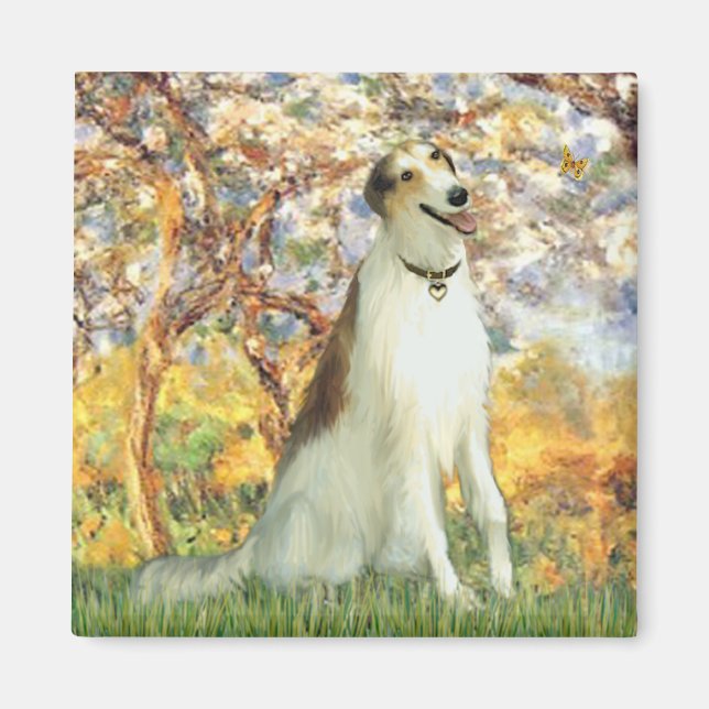Spring - Borzoi Magnet (Front)