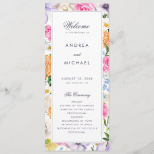 Spring Botanical Bloom Wildflower Floral Wedding Program