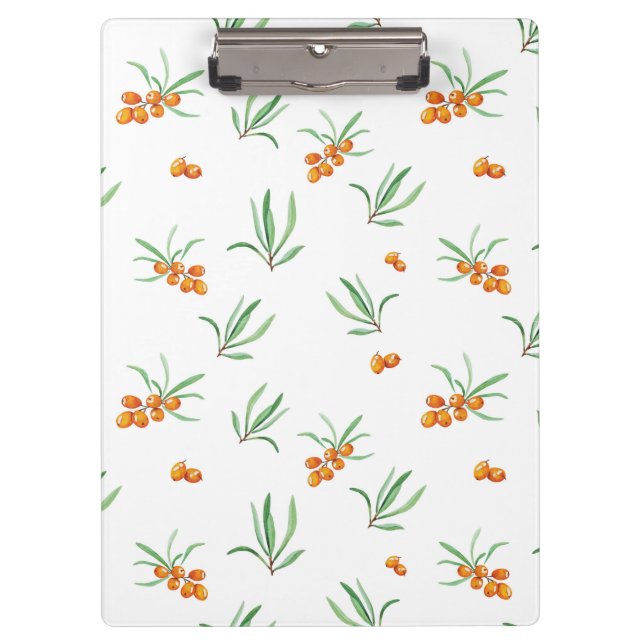 Spring Botanical Decorative Blooming Seamless Clipboard (Front)