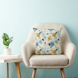 Spring Botanical Floral Throw Pillow
