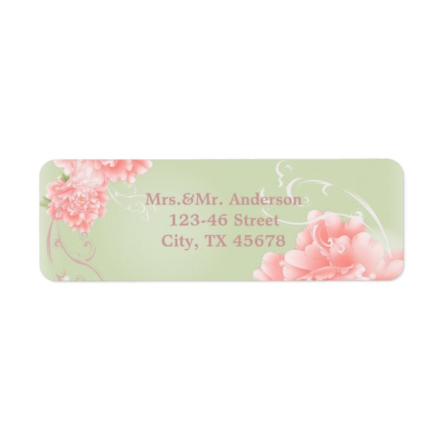 Spring Botanical mint pink peony wedding (Front)