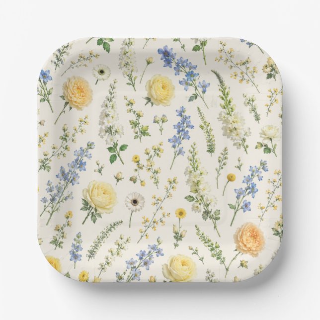 Spring Botanical Paper Plates (Front)
