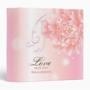 Spring Botanical  pink peony wedding Binder