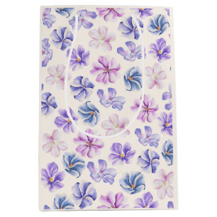 Spring Botanical Pink & Purple Flowers Medium Gift Bag