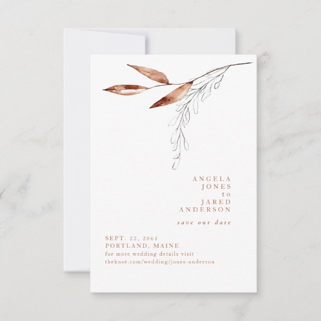 Spring Botanical Terracotta Save The Date (Front)