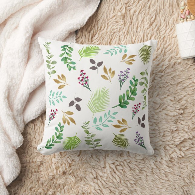 Spring Botanical Throw Pillow (Blanket)