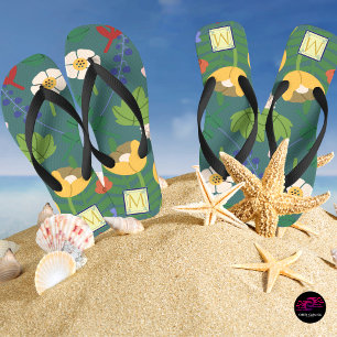 Spring Botanicals Monogram Flip Flops