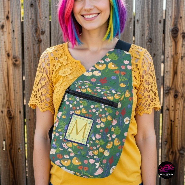 Spring Botanicals Monogram Sling Bag (Color outside the lines. Carry it with confidence. 🌈🌿)