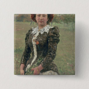 Spring Bouquet 2 Inch Square Button