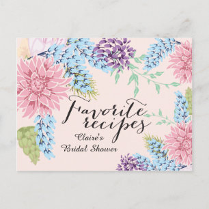 Spring Bouquet Bridal Shower Recipe Card