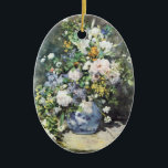 Spring Bouquet by Pierre Renoir, Vintage Flowers Ceramic Ornament<br><div class="desc">Spring Bouquet (1866) by Pierre Renoir is a vintage floral fine art still life impressionism painting. A bouquet of beautiful blooming spring flowers from the garden in a blue vase. About the artist: Pierre-Auguste Renoir (1841-1919) was a leading painter in the development of the Impressionist style. Renoir's paintings are notable...</div>