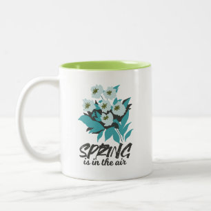 Spring Bouquet Charm - Spring is in the Air Floral Two-Tone Coffee Mug