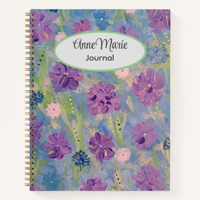 Spring Bouquet Floral Personalized Note Book (Front)