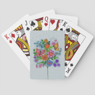 Spring Bouquet Flowers Butterflies Playing Cards