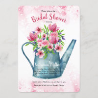 Spring Bouquet in Watering Can Bridal Shower