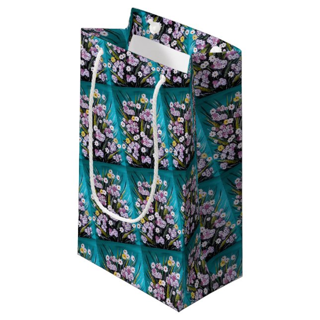 Spring Bouquet Painting by Alfred Fox Small Gift Bag (Front Angled)