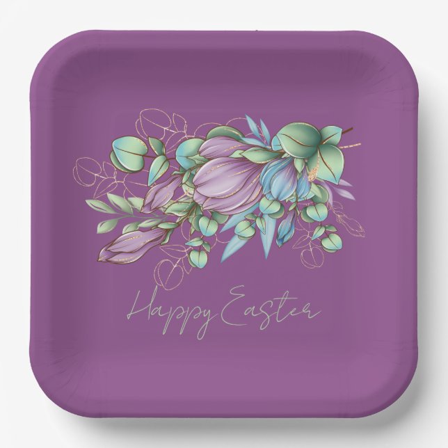 Spring Bouquet Paper Plates (Front)
