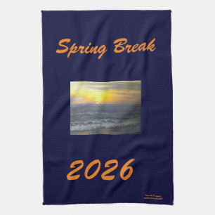 "SPRING BREAK 2026 OCEAN SUNSET KITCHEN TOWEL" TOWEL